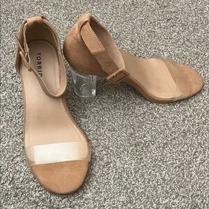 Torrid Tan Heels with Clear Strap